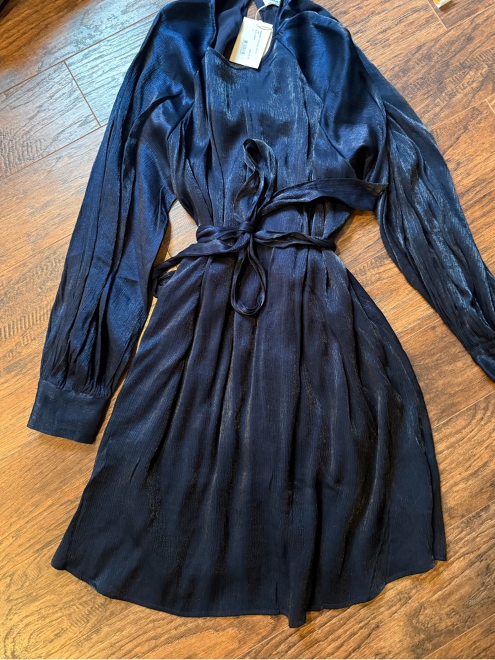 New Blue Robe Tie Dress
